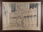 Large Architectural Pen & Ink Drawing Of A Cathedral, Dated 1908 - Harrington Antiques