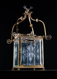 Large Brass & Cut Glass Hall Lantern, c.1910 - Harrington Antiques