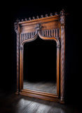 Large Gothic Walnut Overmantel Mirror, c.1880 - Harrington Antiques