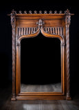 Large Gothic Walnut Overmantel Mirror, c.1880 - Harrington Antiques