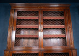 Large Regency Brass Inlaid Mahogany Bookcase - Harrington Antiques