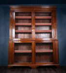 Large Regency Brass Inlaid Mahogany Bookcase - Harrington Antiques