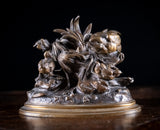 Louis Emile Cana (145 - c.1895) - Bird, Nest and Fledgings. Bronze. - Harrington Antiques