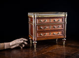 Miniature Louis XVI Mahogany, Bronze & Marble Commode - Harrington Antiques