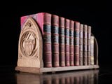 Oxford University Arms Carved Oak Book Slide - Harrington Antiques