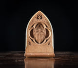 Oxford University Arms Carved Oak Book Slide - Harrington Antiques