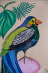 Pair of Naive Pen & Ink Birds of Paradise - Harrington Antiques