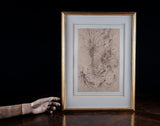 Pen, Ink & Watercolour - Man Resting Amongst Trees - Harrington Antiques