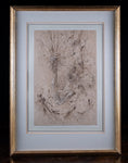 Pen, Ink & Watercolour - Man Resting Amongst Trees - Harrington Antiques