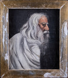 Portrait Of A Wisened Sage. Oil On Canvas. - Harrington Antiques