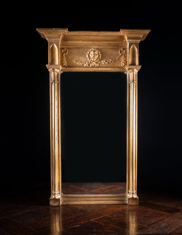 Regency Giltwood Pier Mirror With Lion Mask - Harrington Antiques