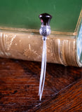 Silver & Amethyst Paste Stone Thistle Bookmark by Crisford & Norris, c.1910 - Harrington Antiques