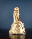 'The Kiss' Gilded Plaster Sculpture, Signed 'E. Bjurstrom, 1939'. - Harrington Antiques