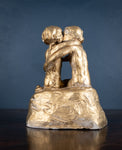 'The Kiss' Gilded Plaster Sculpture, Signed 'E. Bjurstrom, 1939'. - Harrington Antiques