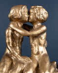 'The Kiss' Gilded Plaster Sculpture, Signed 'E. Bjurstrom, 1939'. - Harrington Antiques