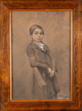 Three - Quarter Length Portrait, Signed 'L. Bonnefoy'. Dated 1849. Pastel. - Harrington Antiques