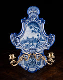Villeroy & Boch Delft Ormolu Wall Sconce, c.1895 - Harrington Antiques