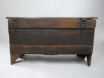 17th Century Oak Plank Coffer With Carved Triple Panel Front. - Harrington Antiques