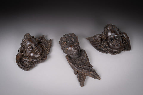 18th Century Carved Cherubs & Angel - Harrington Antiques