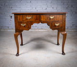 18th Century Georgian Featherbanded Walnut Lowboy - Harrington Antiques