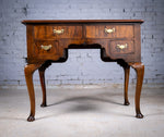 18th Century Georgian Featherbanded Walnut Lowboy - Harrington Antiques