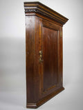 18th Century Oak Hanging Corner Cabinet With Fitted Interior & Key. - Harrington Antiques