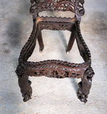 19th Century Burmese Anglo-Indian Carved Rosewood Chair. - Harrington Antiques