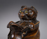 19th Century Carved Cat In Boot Novelty Inkwell - Harrington Antiques