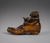 19th Century Carved Cat In Boot Novelty Inkwell - Harrington Antiques