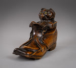 19th Century Carved Cat In Boot Novelty Inkwell - Harrington Antiques