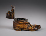 19th Century Carved Cat In Boot Novelty Inkwell - Harrington Antiques