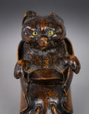 19th Century Carved Cat In Boot Novelty Inkwell - Harrington Antiques