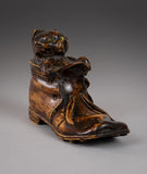 19th Century Carved Cat In Boot Novelty Inkwell - Harrington Antiques