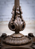 19th Century Cast Iron Tilt Table With Later Flame Mahogany Top. - Harrington Antiques