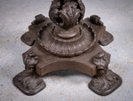 19th Century Cast Iron Tilt Table With Later Flame Mahogany Top. - Harrington Antiques