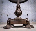 19th Century Cast Iron Tilt Table With Later Flame Mahogany Top. - Harrington Antiques