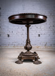 19th Century Cast Iron Tilt Table With Later Flame Mahogany Top. - Harrington Antiques