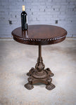 19th Century Cast Iron Tilt Table With Later Flame Mahogany Top. - Harrington Antiques