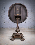 19th Century Cast Iron Tilt Table With Later Flame Mahogany Top. - Harrington Antiques