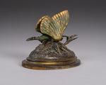 19th Century Cold Painted Bronze Butterfly Letter Clip - Harrington Antiques