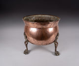 19th Century Copper Cauldron Jardiniere With Brass Paw Feet - Harrington Antiques