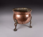 19th Century Copper Cauldron Jardiniere With Brass Paw Feet - Harrington Antiques