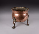 19th Century Copper Cauldron Jardiniere With Brass Paw Feet - Harrington Antiques