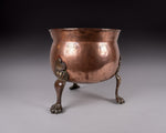 19th Century Copper Cauldron Jardiniere With Brass Paw Feet - Harrington Antiques