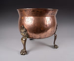 19th Century Copper Cauldron Jardiniere With Brass Paw Feet - Harrington Antiques