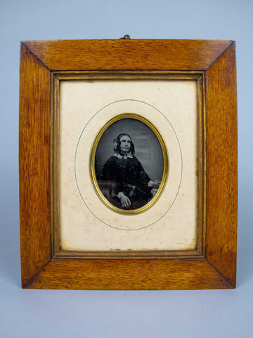 19th Century Daguerreotype Of A Seated Lady In Original Gilt Wood Frame. - Harrington Antiques