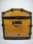 19th Century Domed Pine Iron Bound Trunk by Eagle Lock Co, USA. - Harrington Antiques