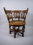 19th Century Dutch Colonial Carved Oak Burgomeister Chair With Original Cushion - Harrington Antiques