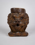 19th Century Finely Carved Black Forest Dog Tobacco Jar & Pipe - Harrington Antiques