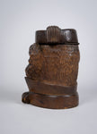 19th Century Finely Carved Black Forest Dog Tobacco Jar & Pipe - Harrington Antiques